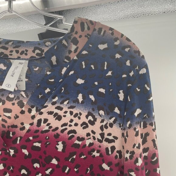 Honeyme Women's Mixed Print Top V-Neck 3/4 Sleeve Multicolor Size Small - Picture 4 of 9